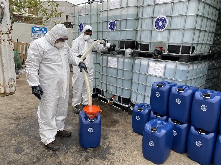 Büyükşehir’den ilçe belediyelerine 20 ton dezenfektan