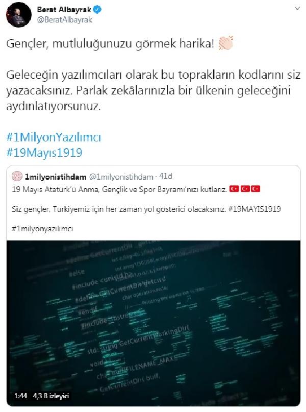 Bakan Albayrak, geleceğin yazılımcılarına seslendi