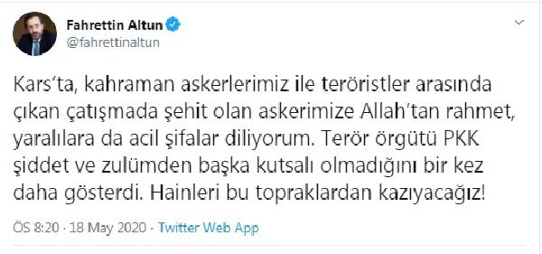 İletişim Başkanı Altun: Hainleri bu topraklardan kazıyacağız