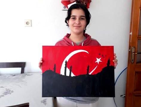 İlkokul Ve Ortaokul Öğrenci̇leri̇nden On-Li̇ne Resi̇m Sergi̇si̇