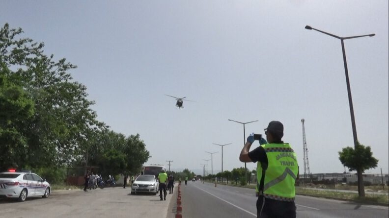 Mani̇sa’da Heli̇kopterli̇ Deneti̇m