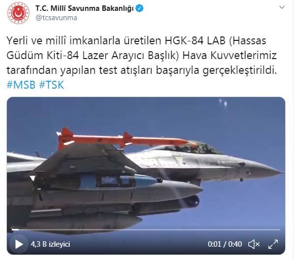 MSB: Hassas Güdüm Kiti-84 Lazer Arayıcı Başlık’ın test atışları başarıyla gerçekleştirildi