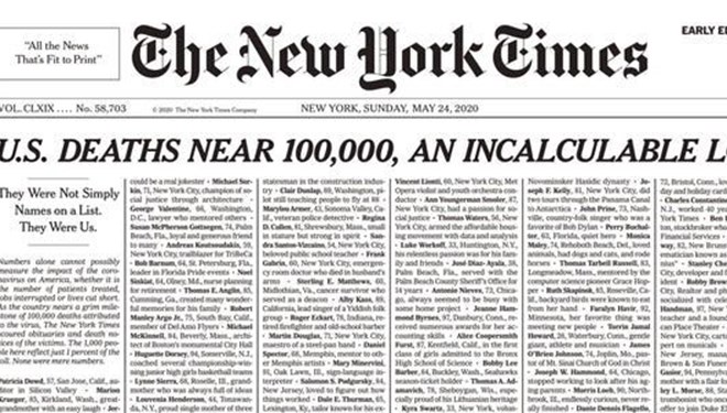 Ölen 1000 kişinin adı gazetede