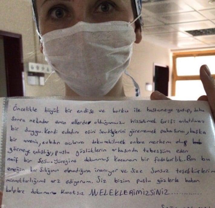 Çocuğu korona tedavisi gören annenin mektubu duygulandırdı
