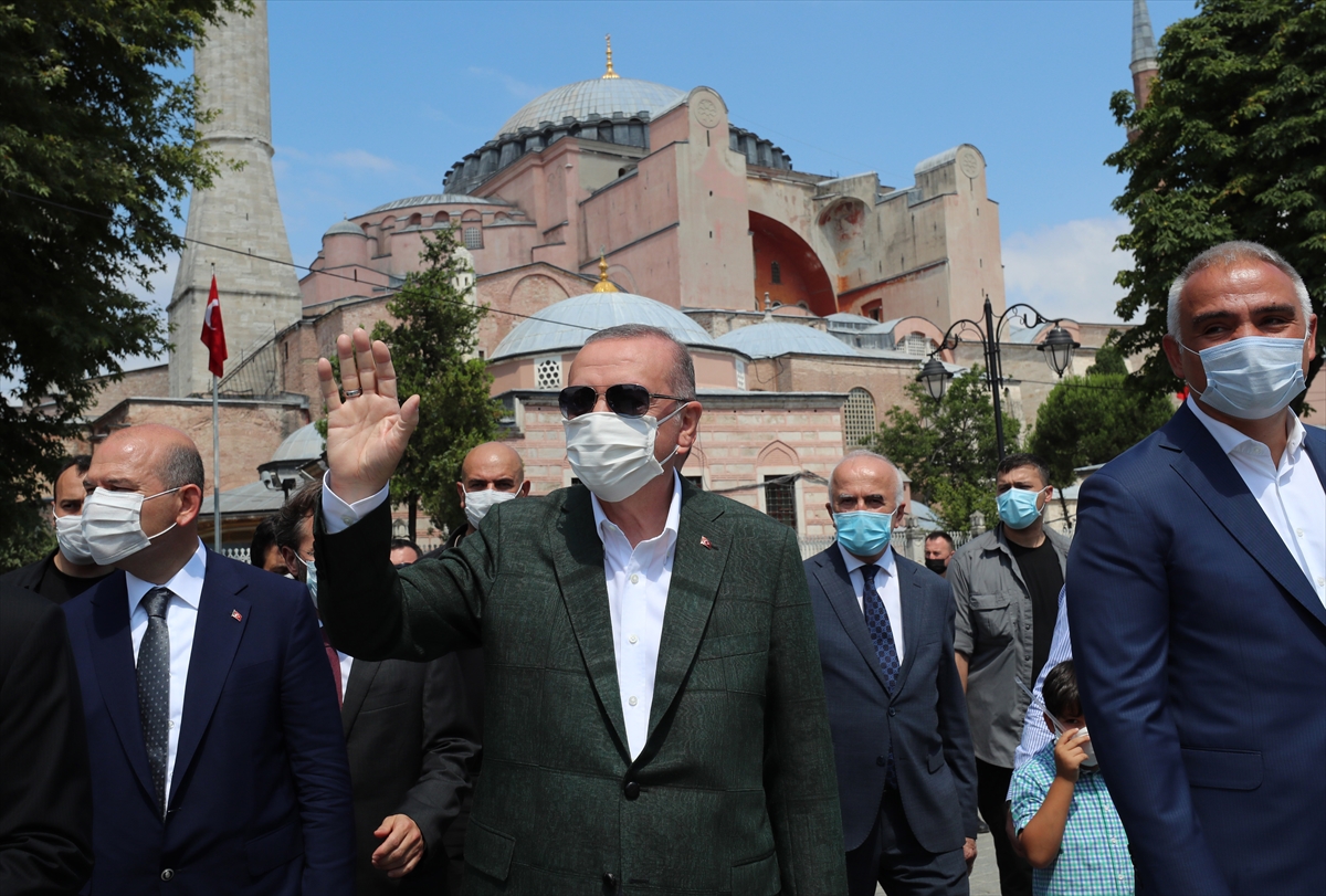 Cumhurbaşkanı Erdoğan Ayasofya Camii’nde