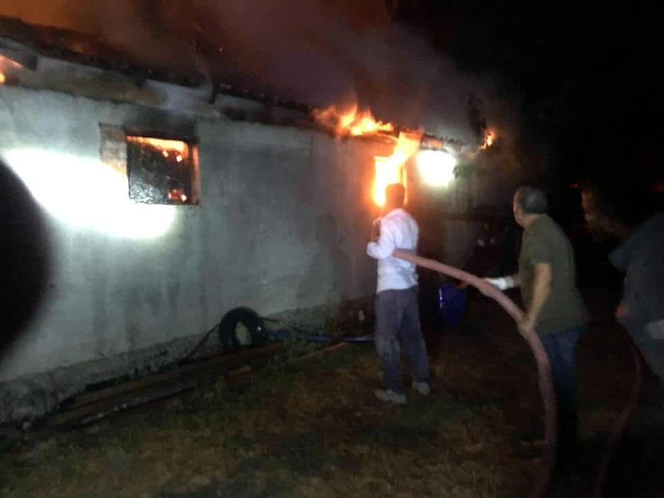 Ahırda çıkan yangında 15 buzağı telef oldu