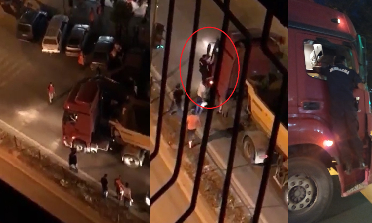 Kazaya karışıp kaçmaya çalışan şoförü jandarma durdurdu