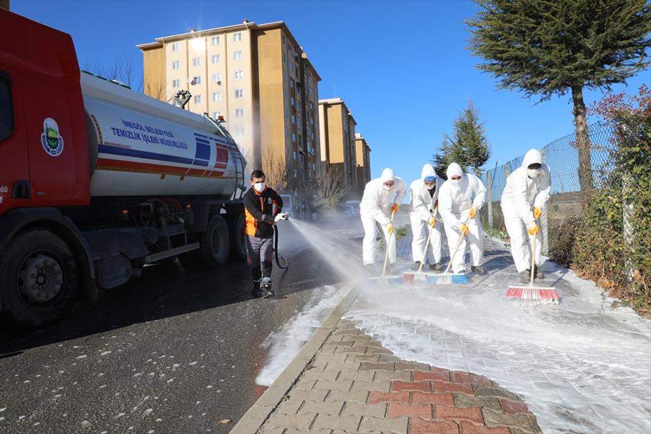 Bursa İnegöl’de dezenfekte çalışmaları aralıksız sürüyor
