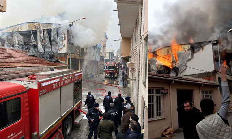 Bursa’da korkutan yangın! 100 bin TL’lik zarar