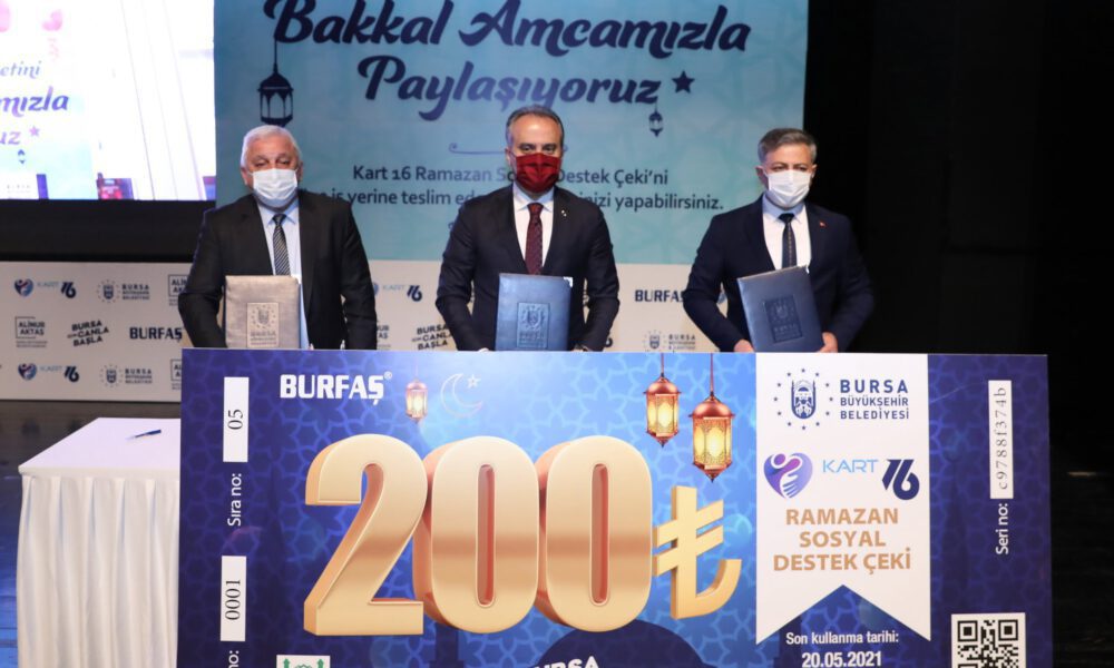 Bursa’da 100 bin aileye ramazan çeki