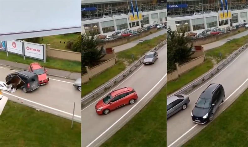 Bursa’da yağ dökülen yolda otomobiller birbirine girdi