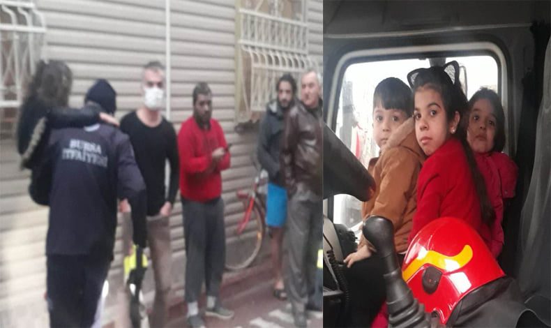 Bursa’da yangın! 7’si çocuk 10 kişiyi kurtarıldı