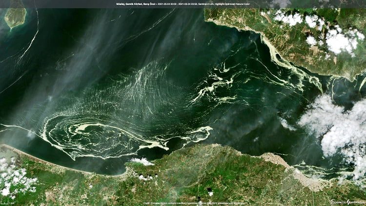 Marmara’yı istila eden görüntü uydudan da görüldü