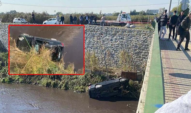 Bursa’da otomobil içindeki 4 kişiyle dereye uçtu