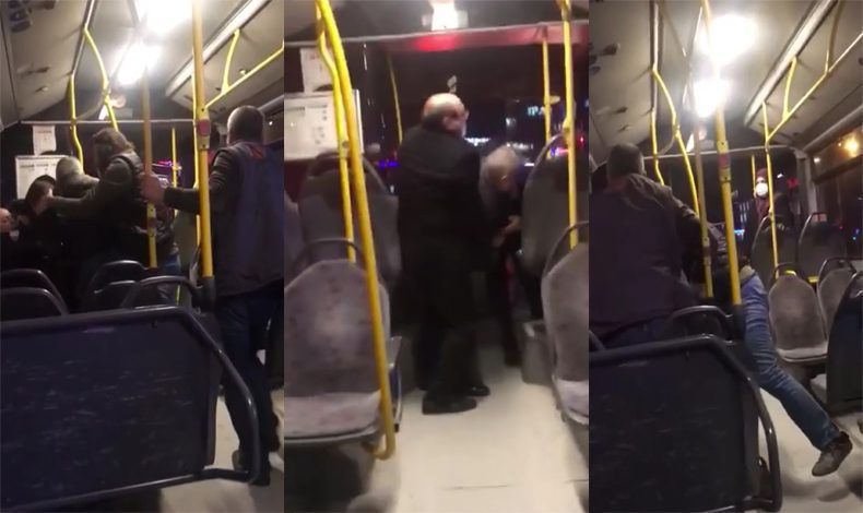 Bursa’da otobüste yumruk yumruğa yol verme kavgası