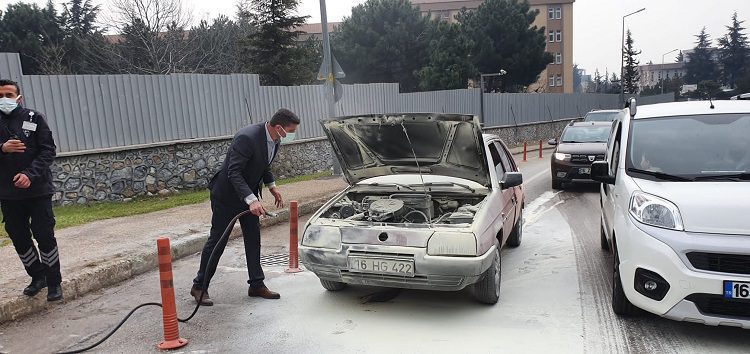 Bursa’da seyir halindeyken alev aldı