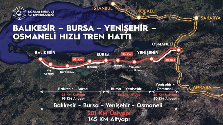 Bursa Yenişehir’de hızlı tren çalışmaları başladı