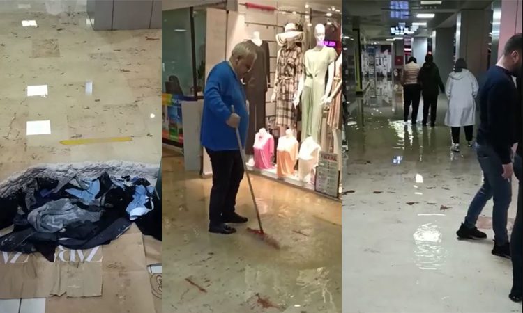 Bursa’da sağanak yağış sonrası AVM’yi su bastı