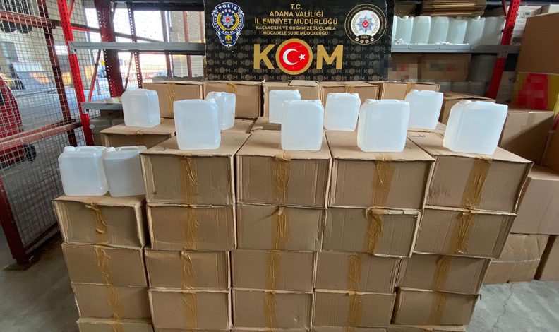 Adana’da 400 litre sahte içki ele geçirildi