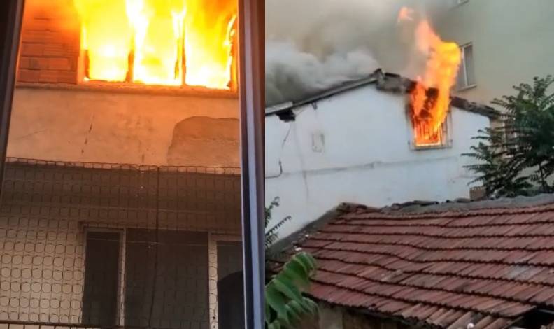 Bursa’da iki katlı ev alev alev yandı