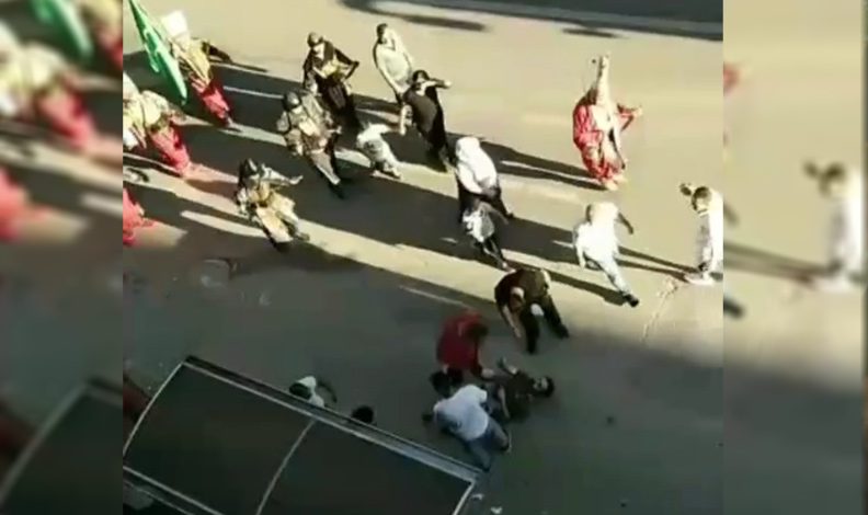 Bursa’da mehter takımı geçişindeki kavga kamerada