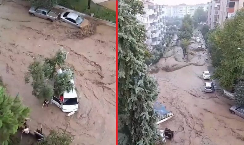Bursa’da sel sularından son anda kurtuldular