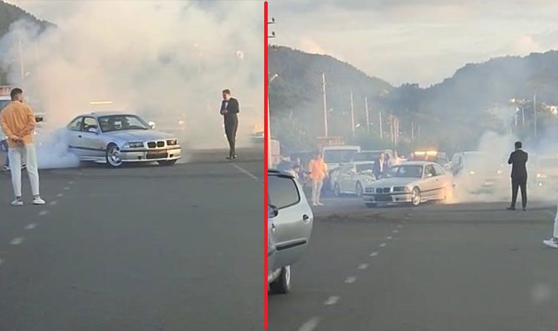 Ordu’da düğün konvoyunda trafiği durdurup drift yaptı