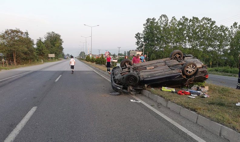 Samsun’da otomobil takla attı: 4 yaralı