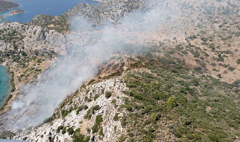 Marmaris’teki orman yangını ile ilgili 1 gözaltı