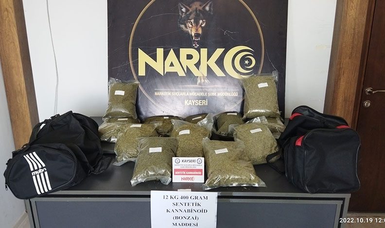 Kayseri’de 12 kilo uyuşturucu ele geçirildi