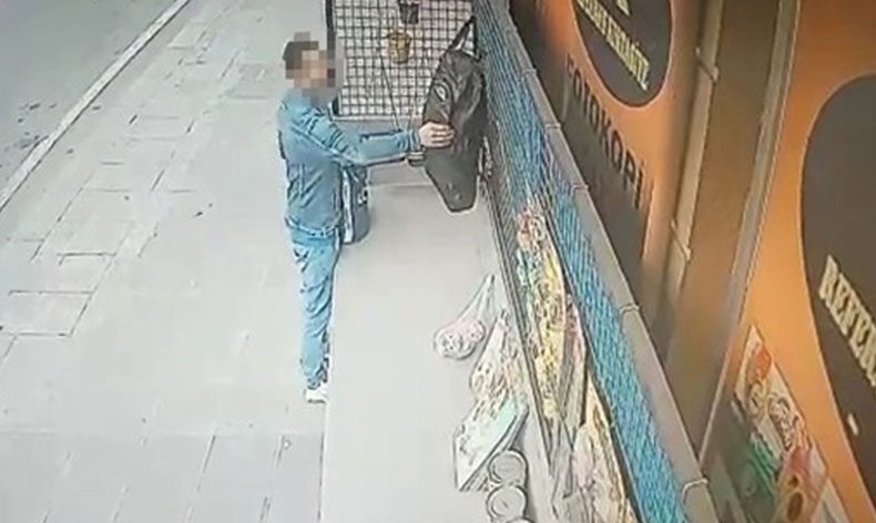 Önce inceledi daha sonra çalıp götürdü