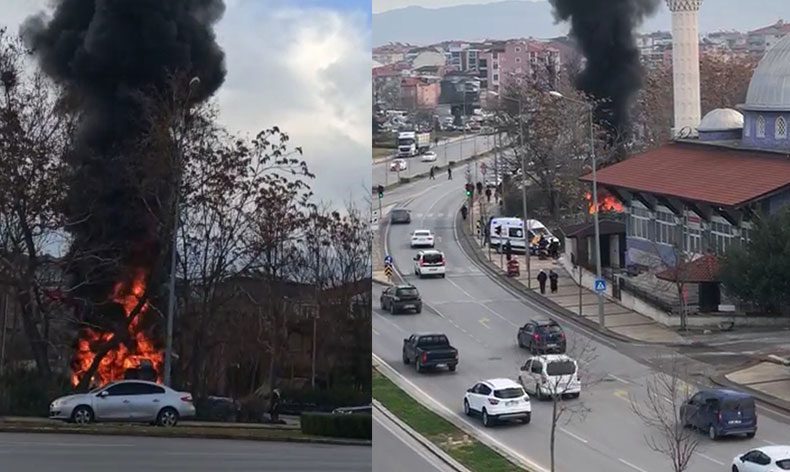 Çiçekçide çıkan yangın korkuttu