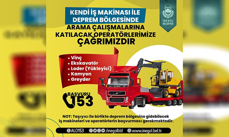 İş makinası sahiplerine yardım çağrısı