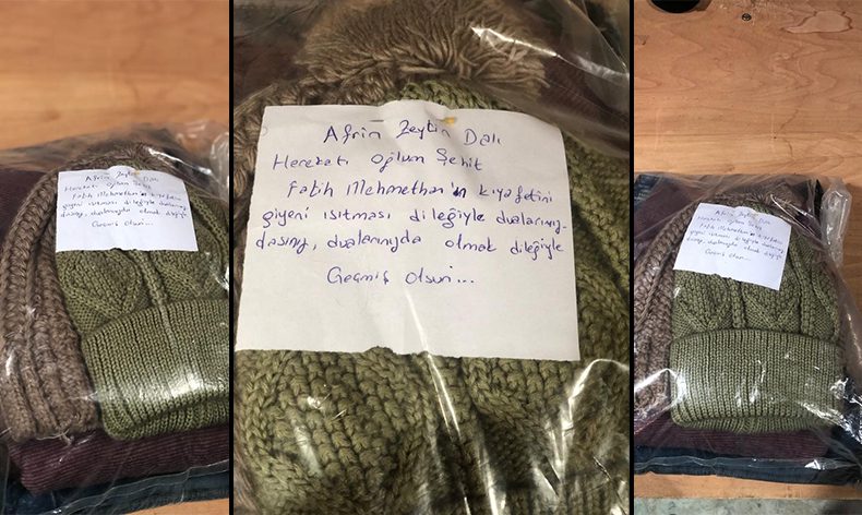 Şehit oğlunun eşyalarını depremzedelere gönderdi