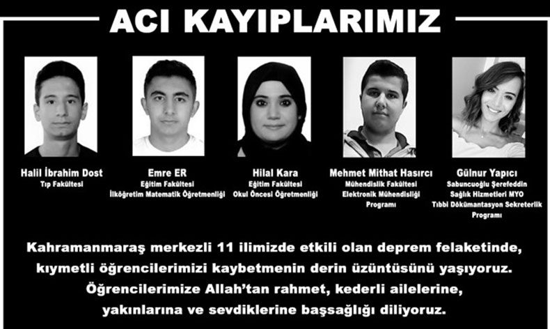 Depremde 5 öğrencisini kaybetti