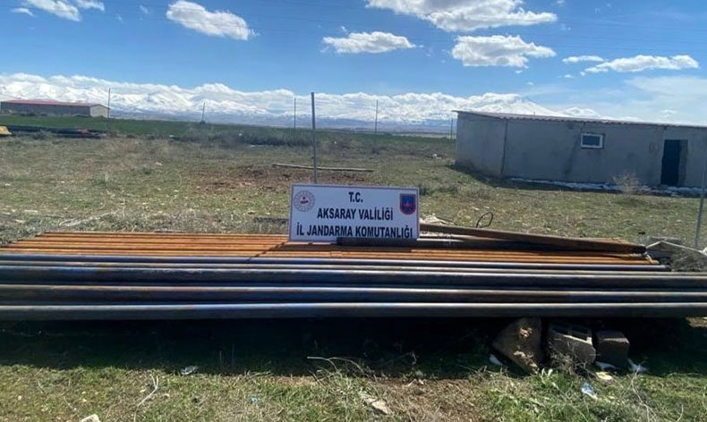 Aksaray’da boru hırsızları jandarmada kaçamadı