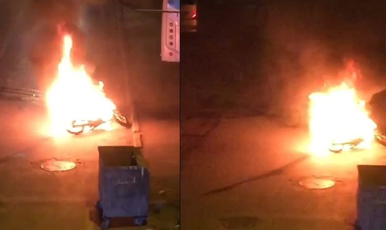 Bursa’da seyir halindeki motosiklet alev alev yandı