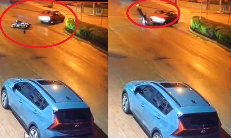 Bursa’da otomobile motosiklet çarptı