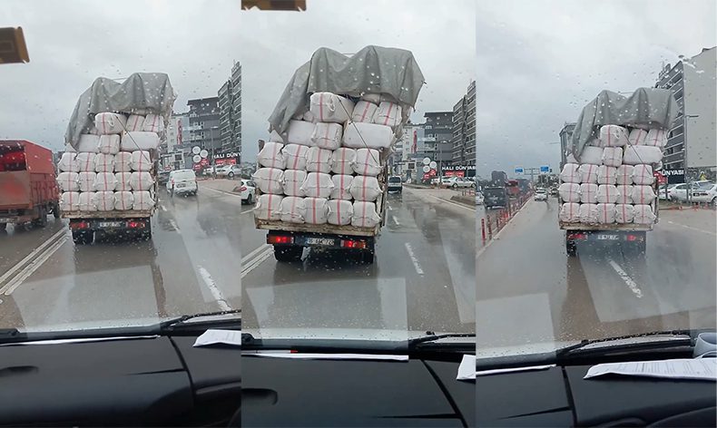 Bursa’da tehlikeli taşımacılık kamerada