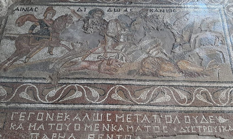 Truva savaşı kahramanının mozaiği ortaya çıktı