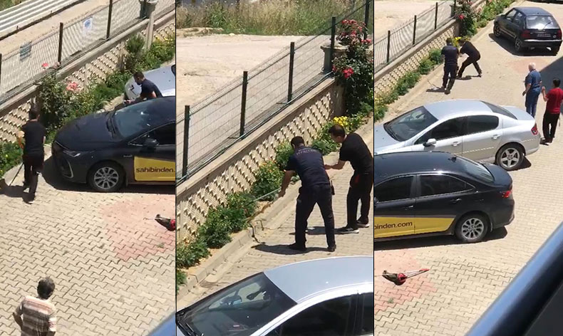 Bahçesine giren yılan paniğe neden oldu