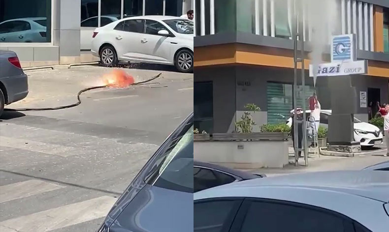 Sıcaktan elektrik kabloları yandı