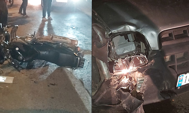 Bursa’da motosikletle otomobil çarpıştı
