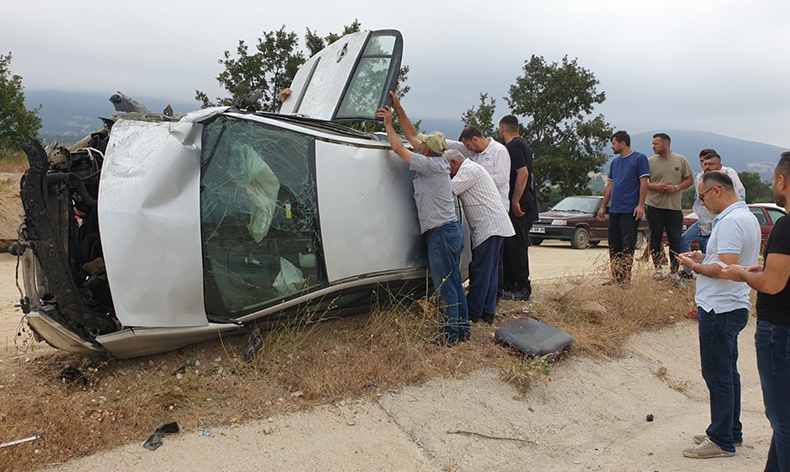 Orhaneli yolunda trafik kazası
