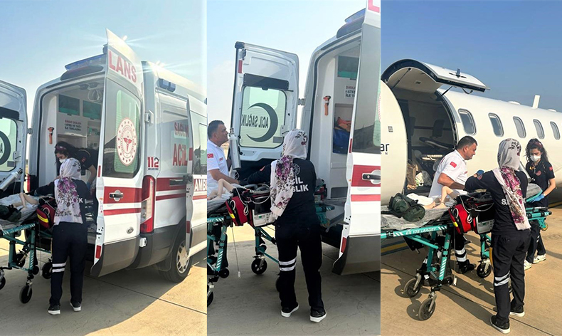 Uçak ambulansla Şanlıurfa’dan Bursa’ya getirildi