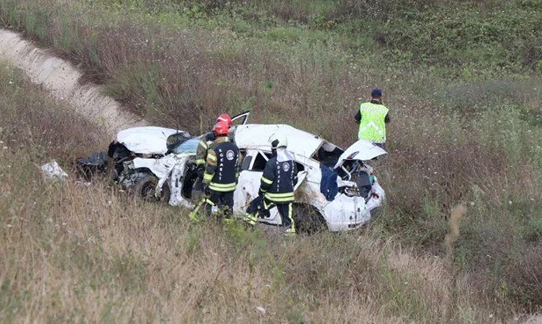 Kuzey Marmara’da otomobil devrildi