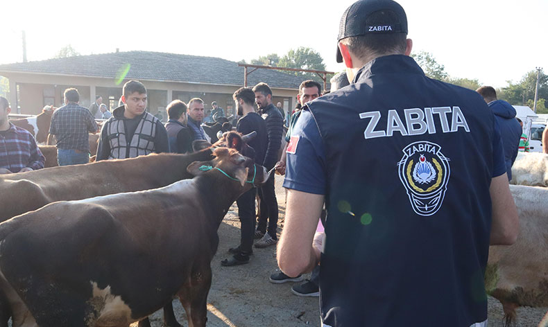 Hayvan pazarından denetimi gerçekleştirildi