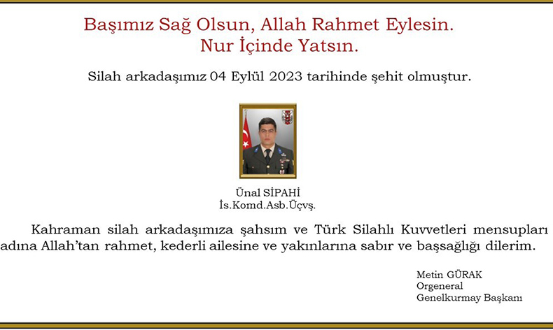 MSB: Bir asker şehit oldu