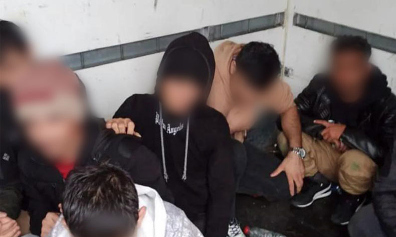 Kargo görünümlü araçta kaçak göçmenler çıktı