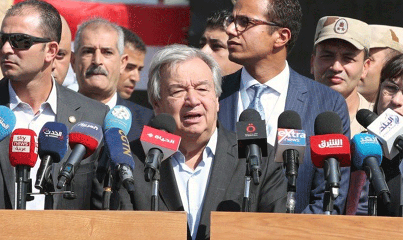 Guterres, Refah Sınır Kapısı’nda